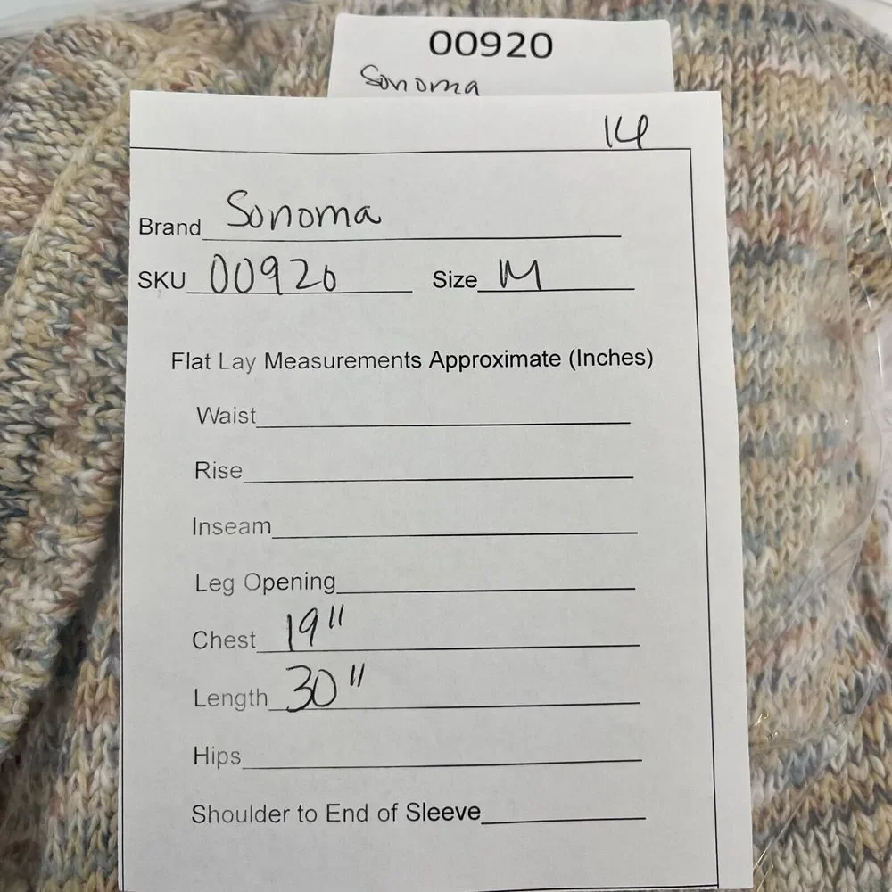 Sonoma Womens Open Front‎ Cardigan Size M Sleeveless Boho Chunky Knit - Picture 5 of 5